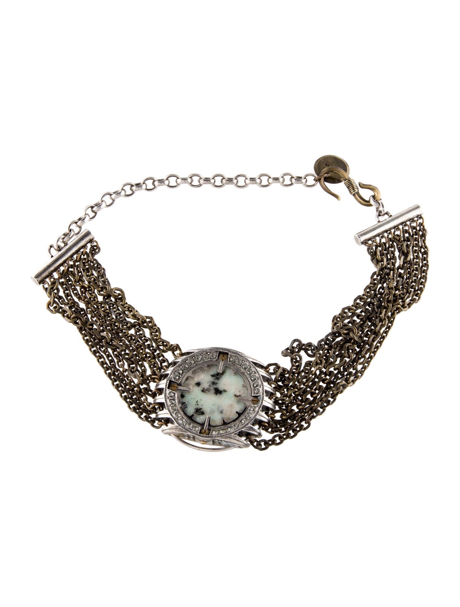 Lanvin Agate & Crystal Choker Necklace