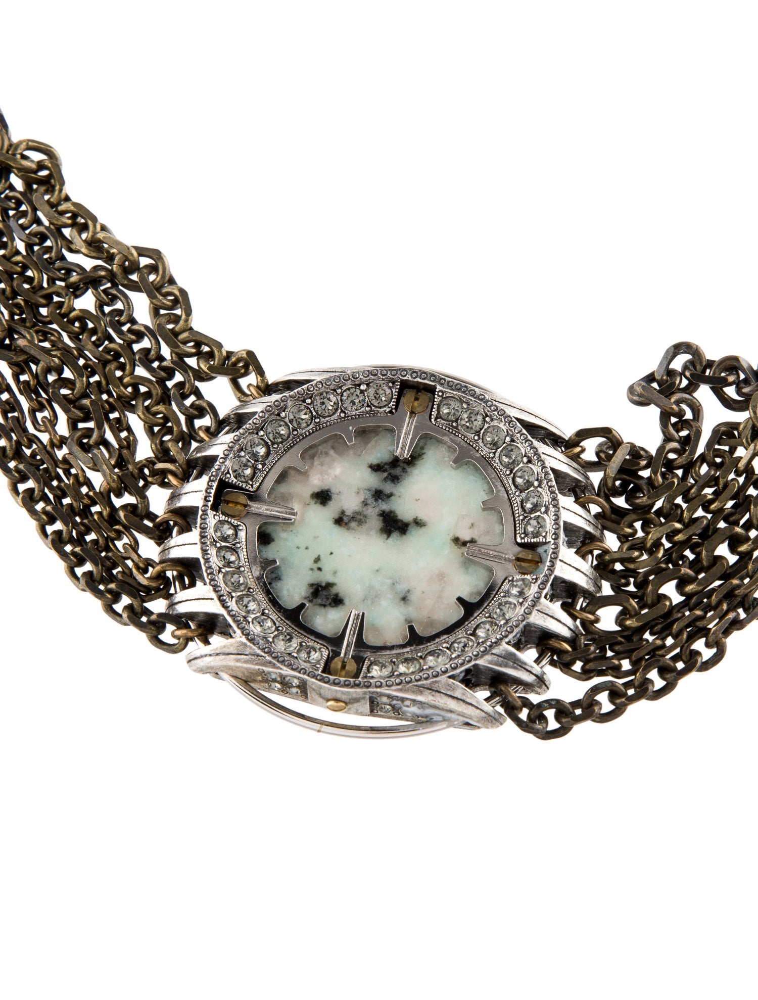 Lanvin Agate & Crystal Choker Necklace