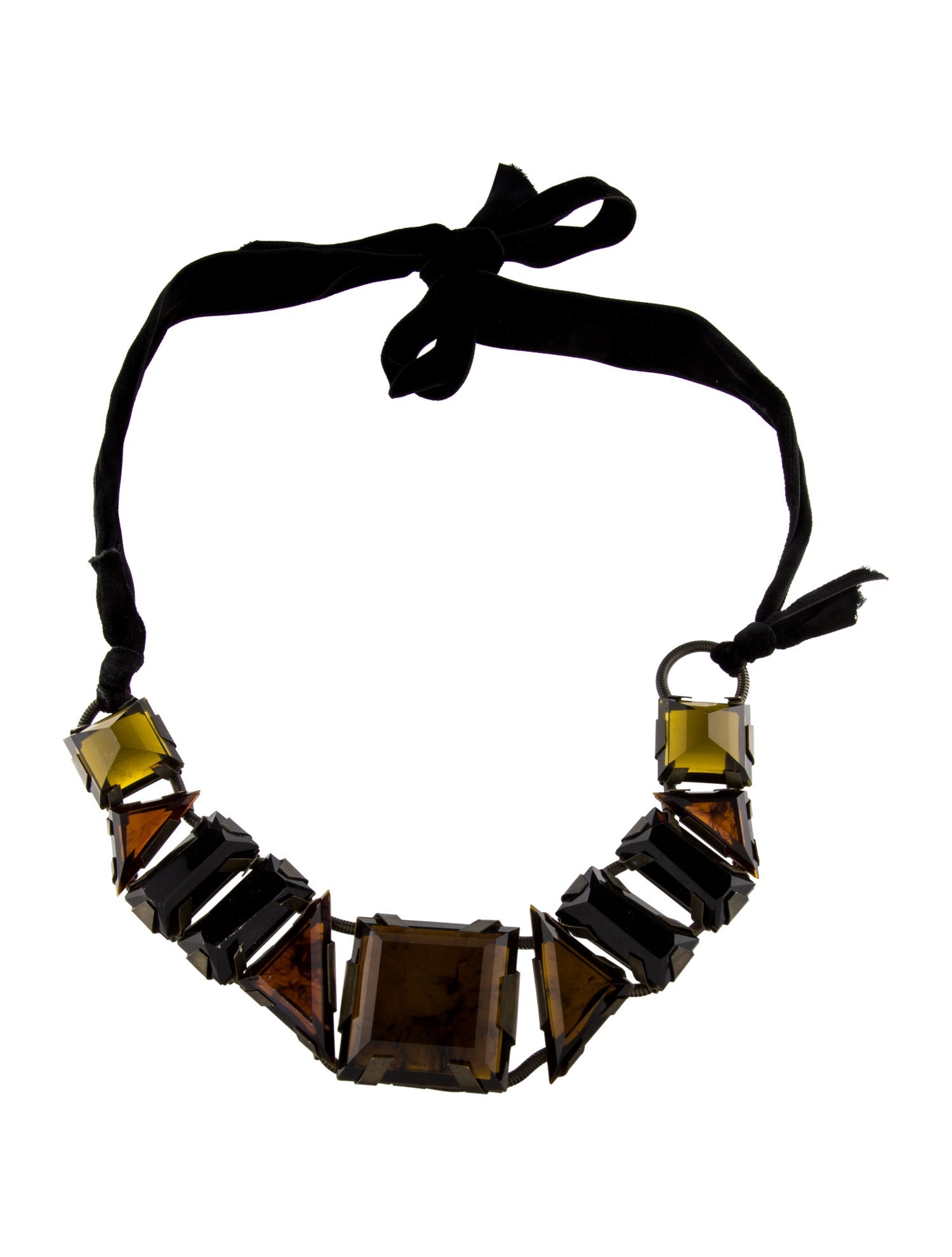 Lanvin Resin & Ribbon Collar Necklace