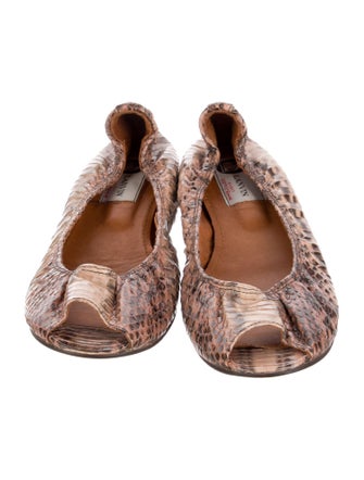 Lanvin Snakeskin Animal Print Ballet Flats