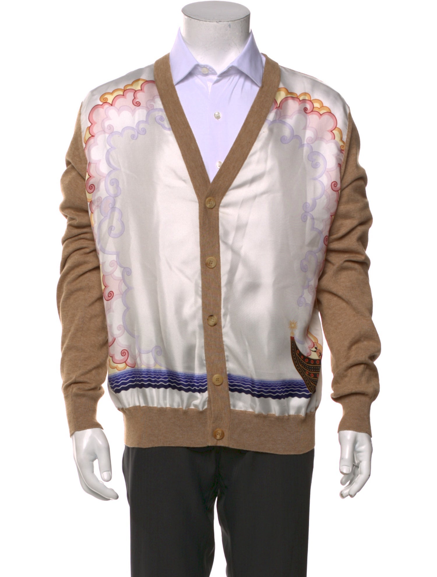 Lanvin Printed V-Neck Cardigan