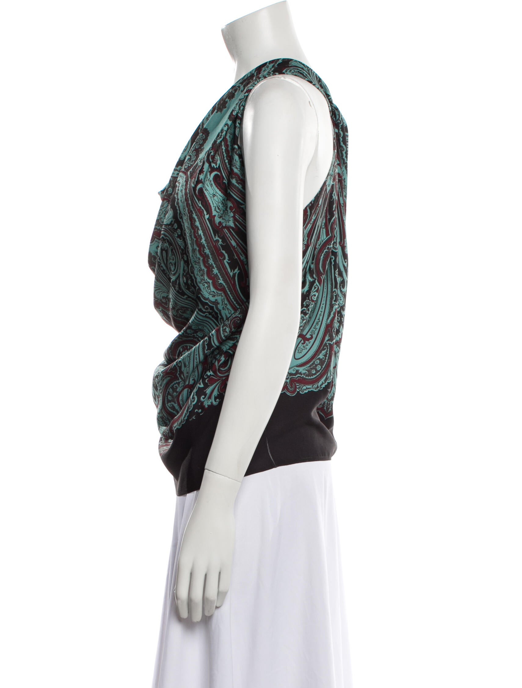 Lanvin Paisley Print Cowl Neck Top