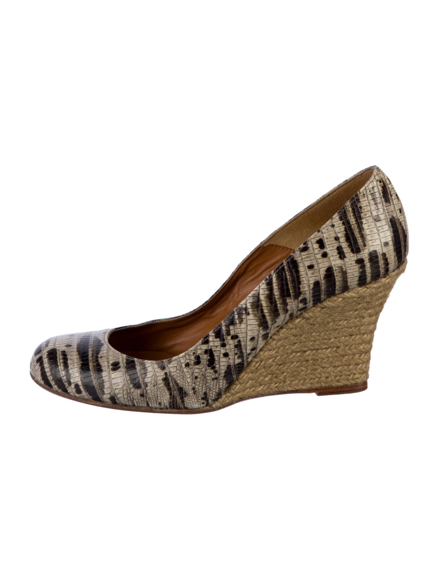 Lanvin Leather Animal Print Pumps