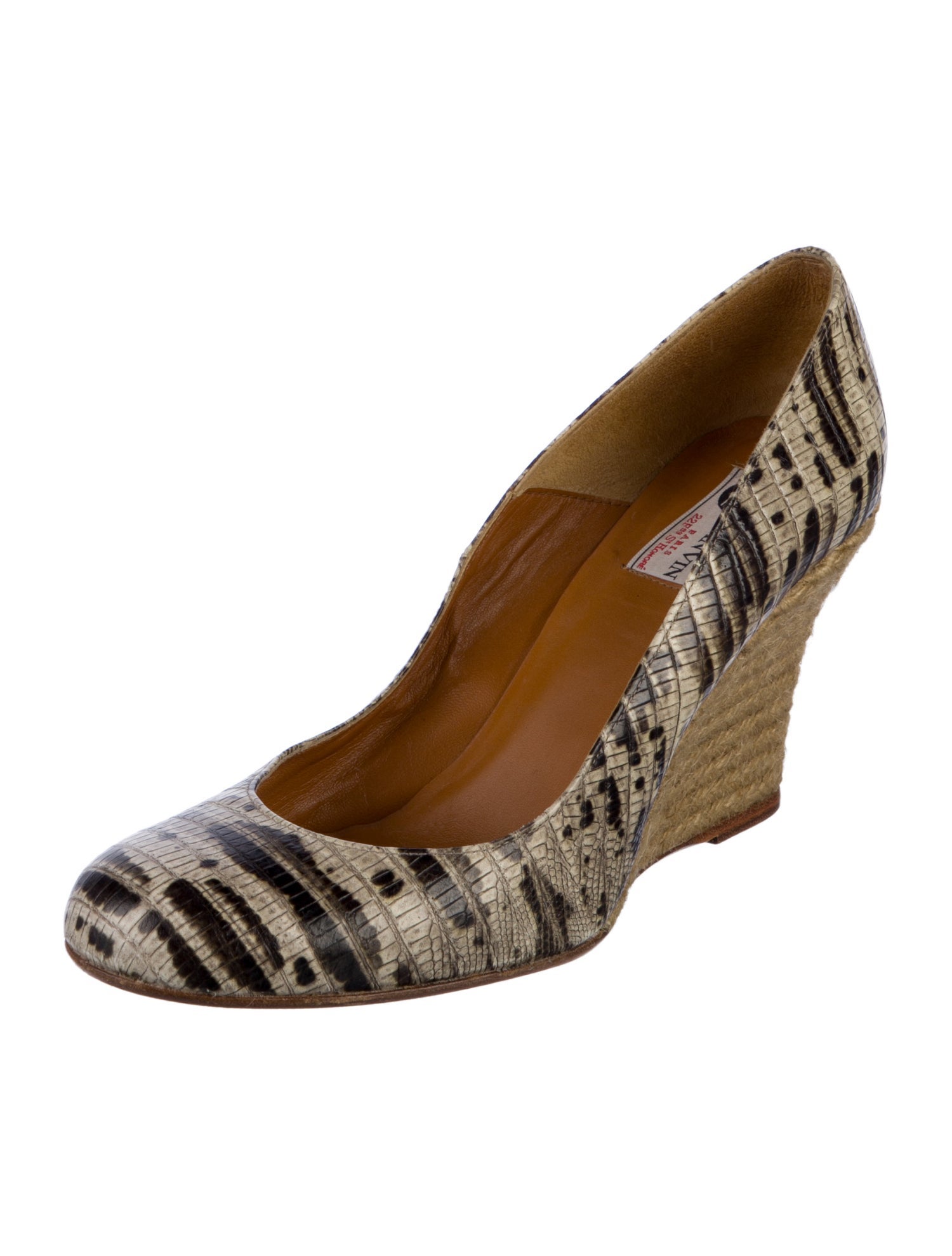 Lanvin Leather Animal Print Pumps