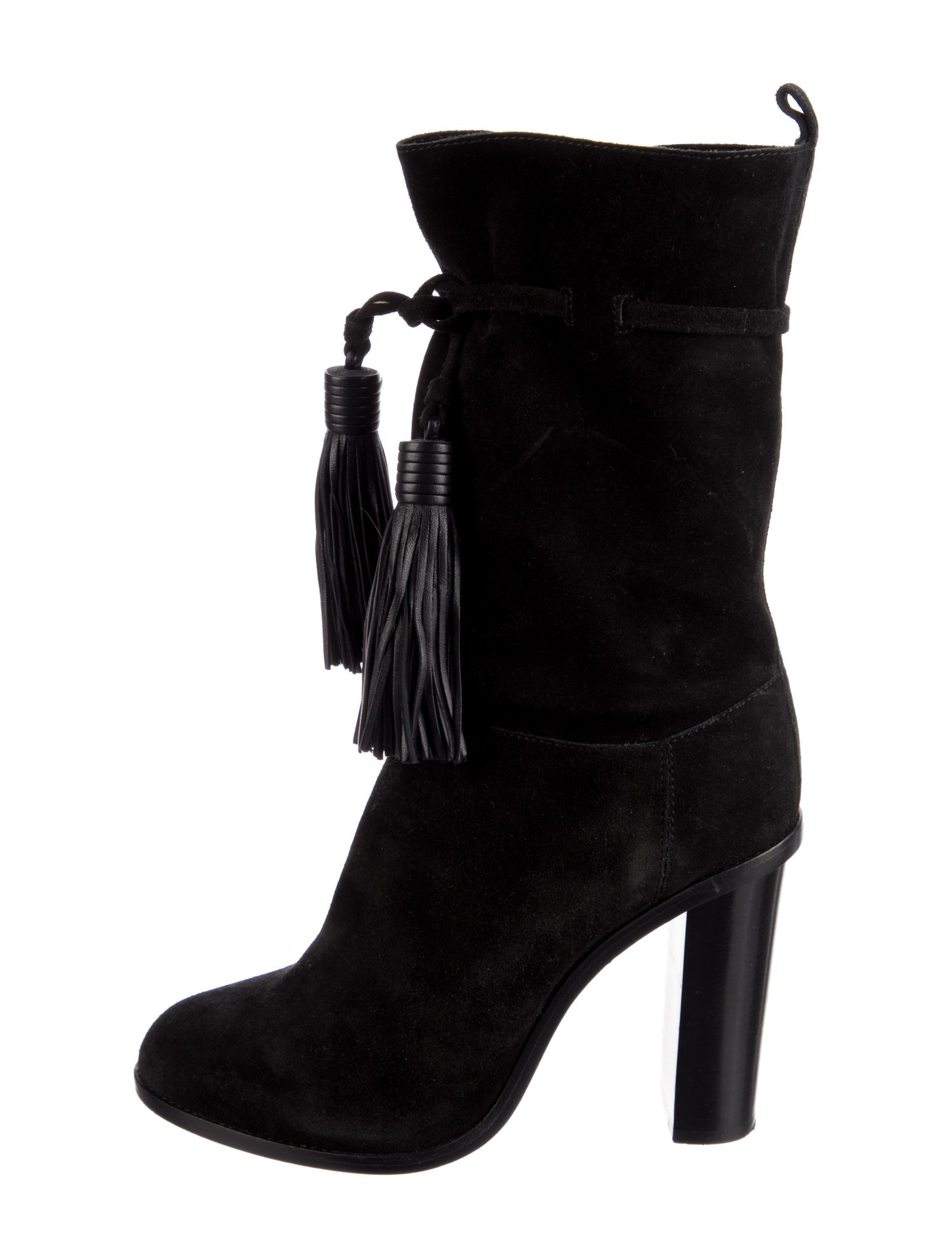 Lanvin Suede Tassel Accents Boots