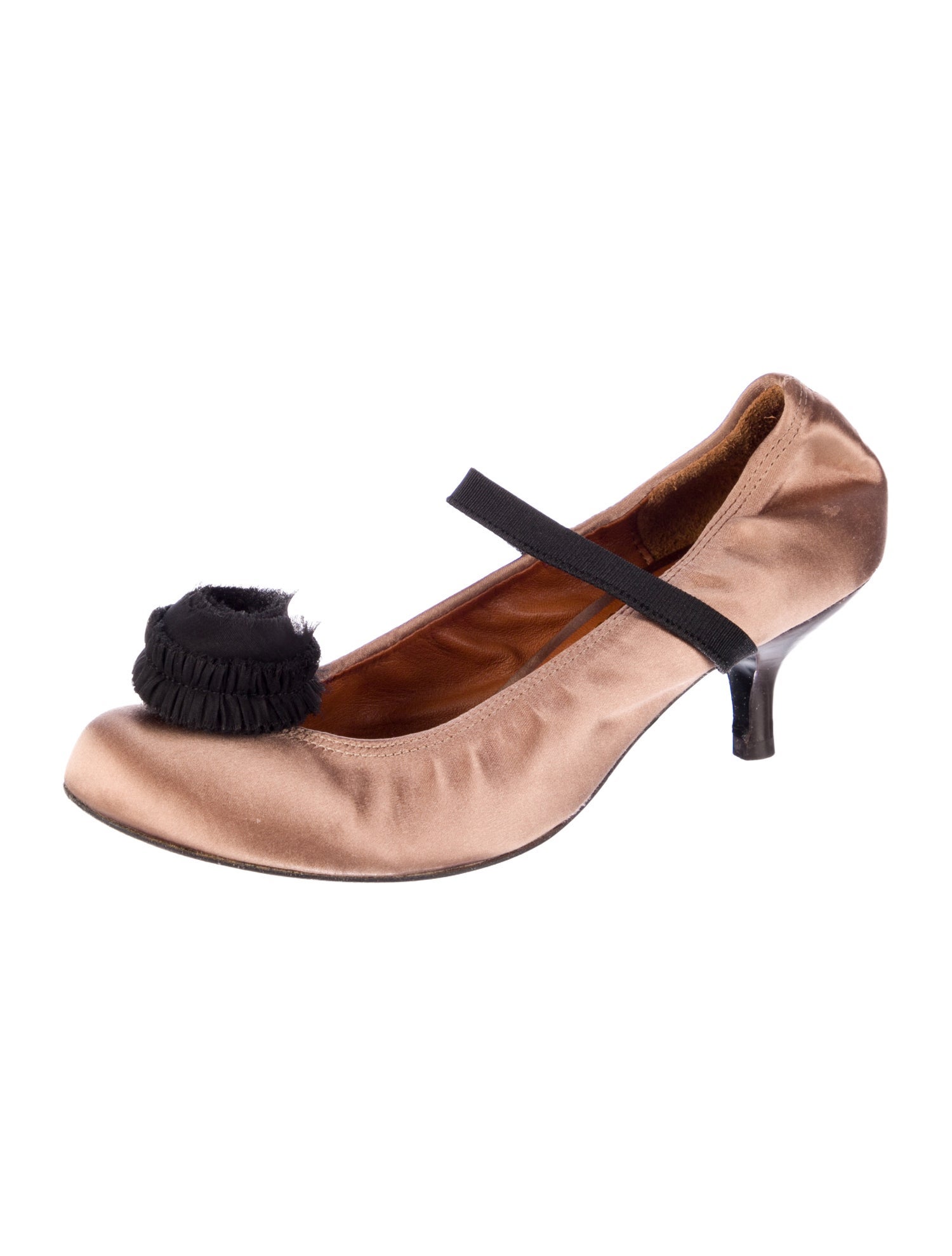 Lanvin Satin Colorblock Pattern Pumps