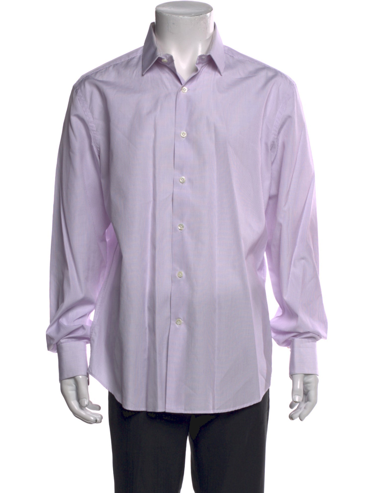 Lanvin Plaid Print Long Sleeve Shirt