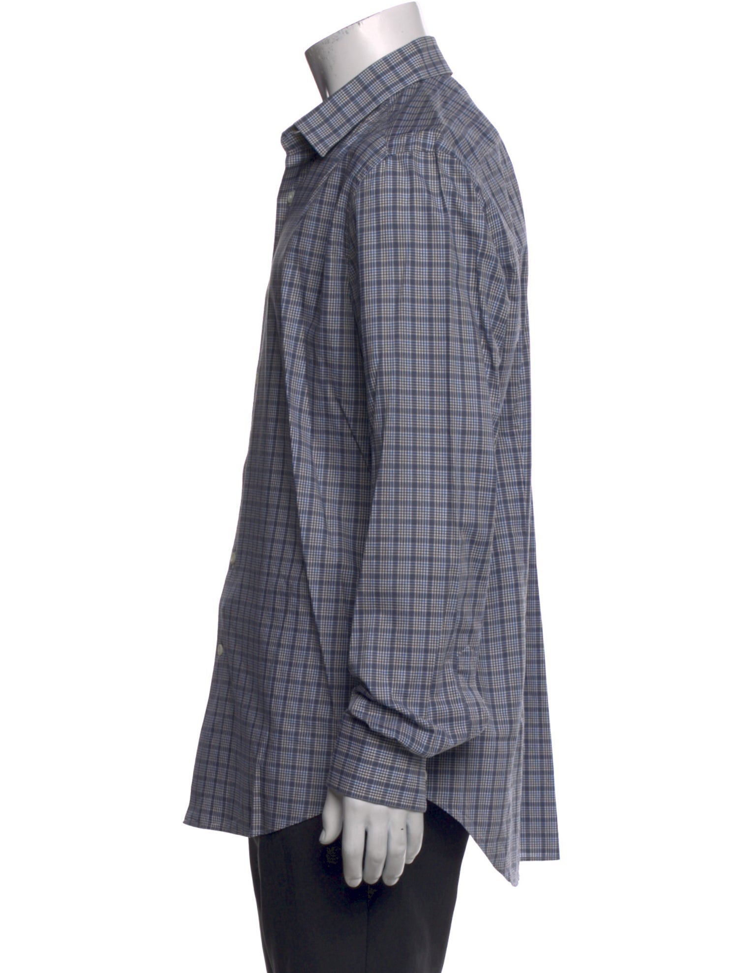 Lanvin Plaid Print Long Sleeve Shirt
