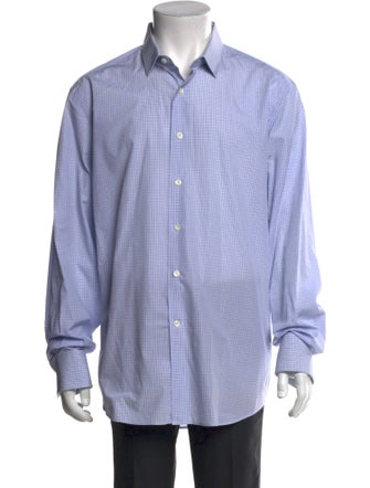 Lanvin Plaid Print Long Sleeve Shirt