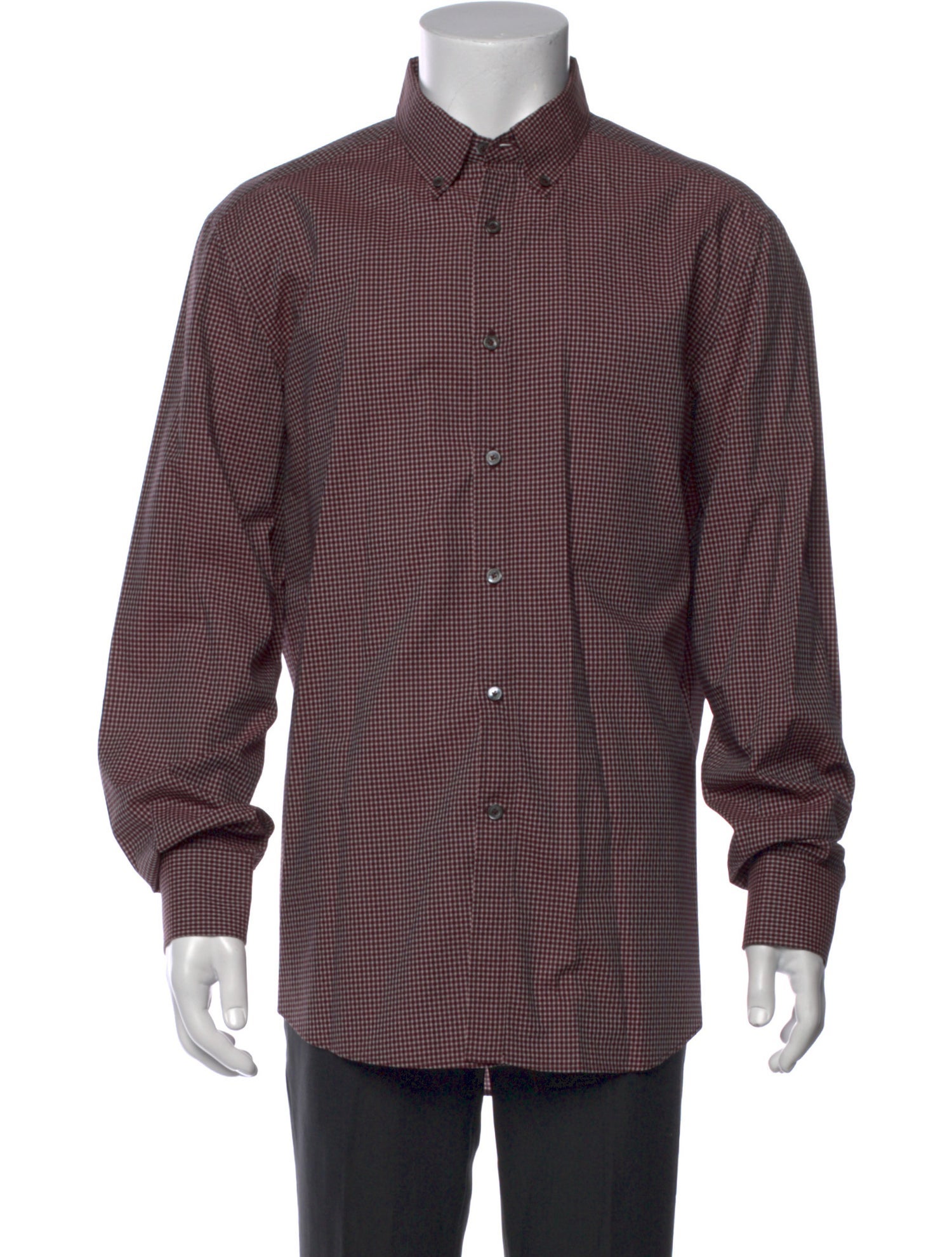 Lanvin Plaid Print Long Sleeve Shirt