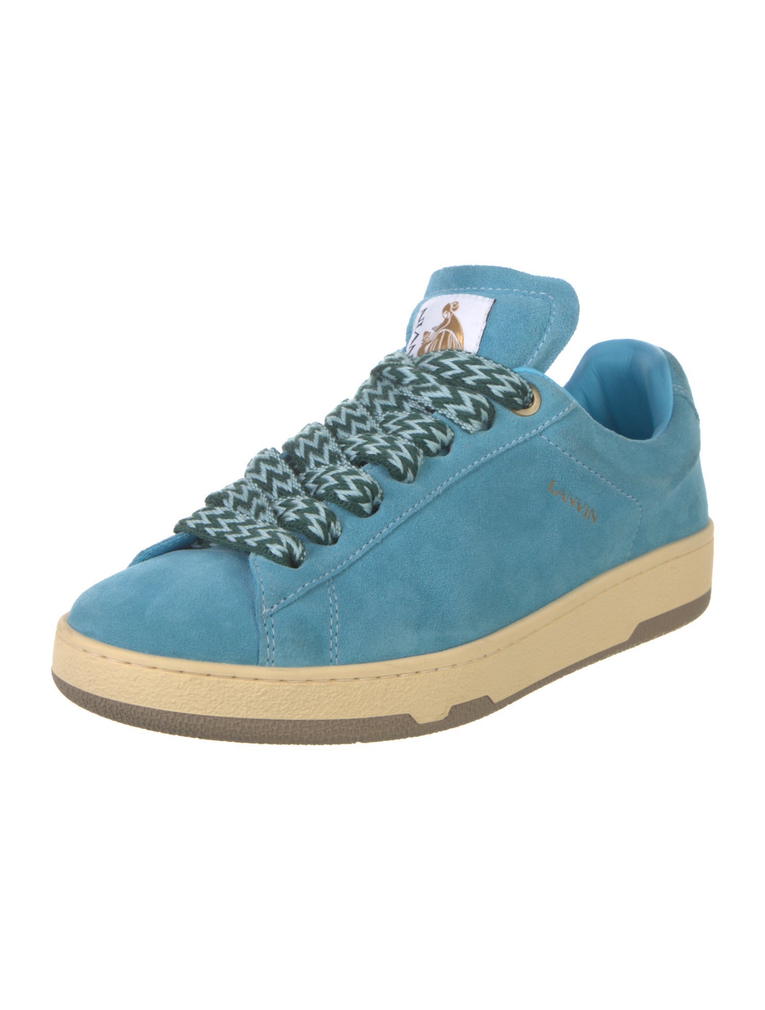 Lanvin Suede Leather Trim Embellishment Sneakers