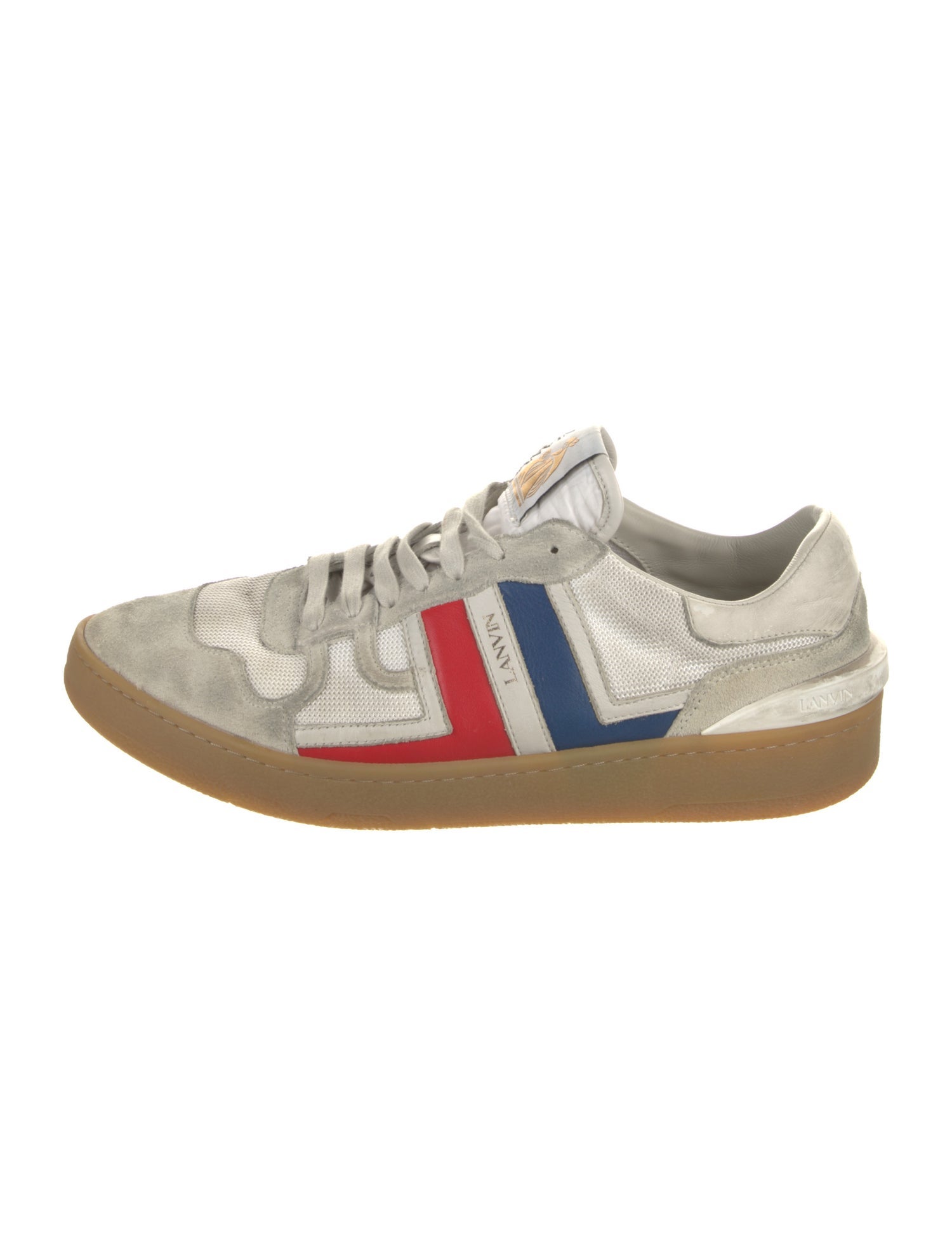 Lanvin Suede Printed Sneakers