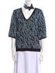 Lanvin Printed V-Neck Sweater