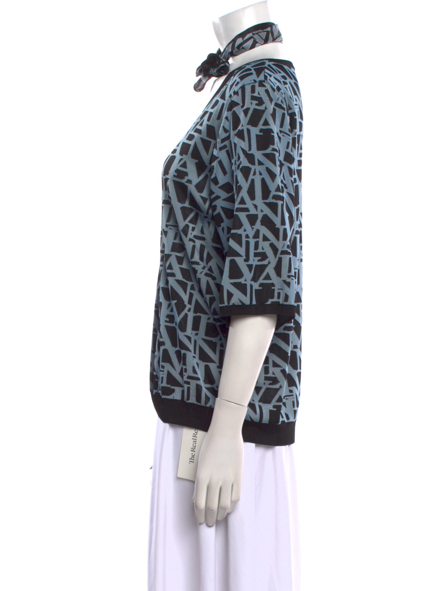 Lanvin Printed V-Neck Sweater