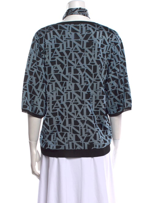 Lanvin Printed V-Neck Sweater