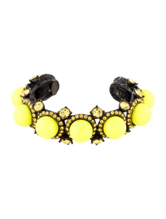 Lanvin Crystal & Resin Maria Felix Cuff Bracelet