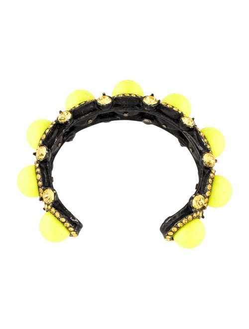 Lanvin Crystal & Resin Maria Felix Cuff Bracelet