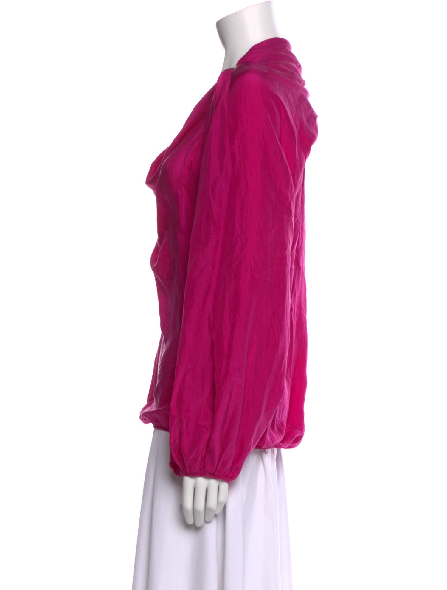 Lanvin Silk Cowl Neck Blouse