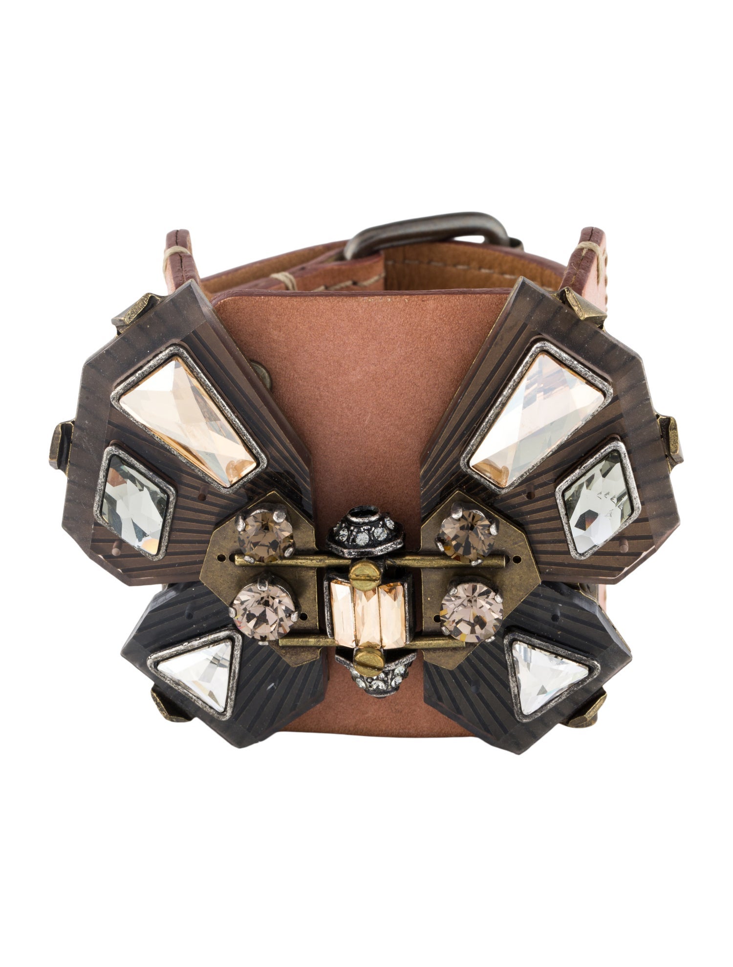Lanvin Leather, Resin & Crystal Butterfly Wrap Bracelet