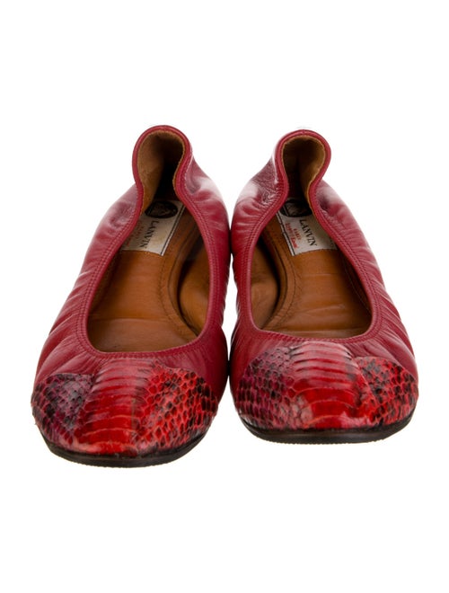 Lanvin Leather Animal Print Ballet Flats