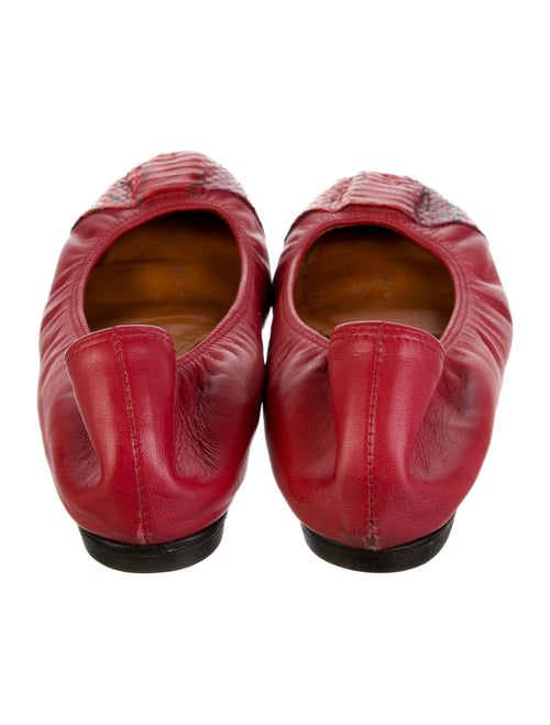 Lanvin Leather Animal Print Ballet Flats