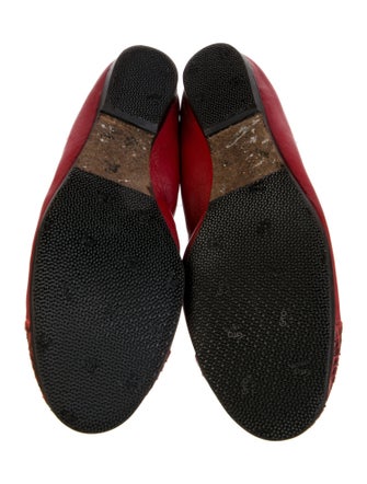 Lanvin Leather Animal Print Ballet Flats