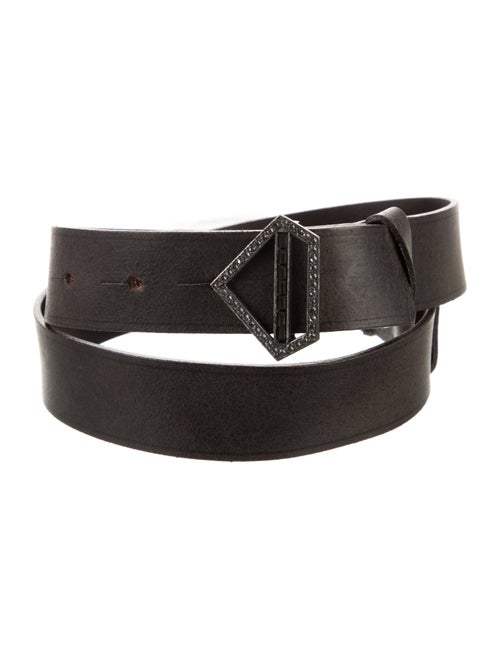 Lanvin Leather Crystal Embellishments Belt