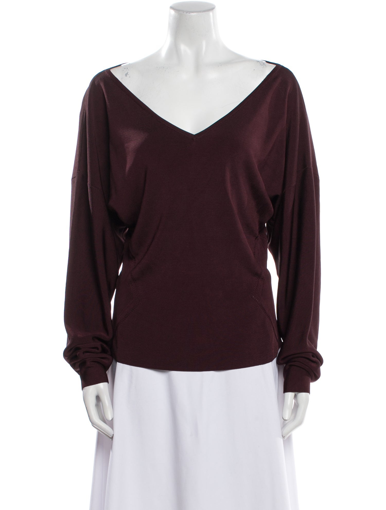 Lanvin Silk V-Neck Top w/ Tags