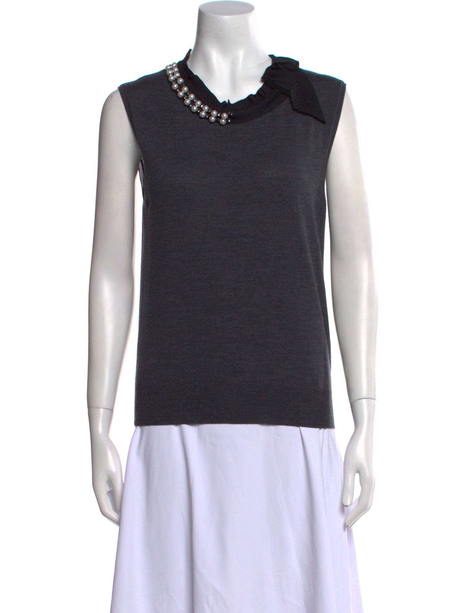 Lanvin Cowl Neck Short Sleeve Tank Top