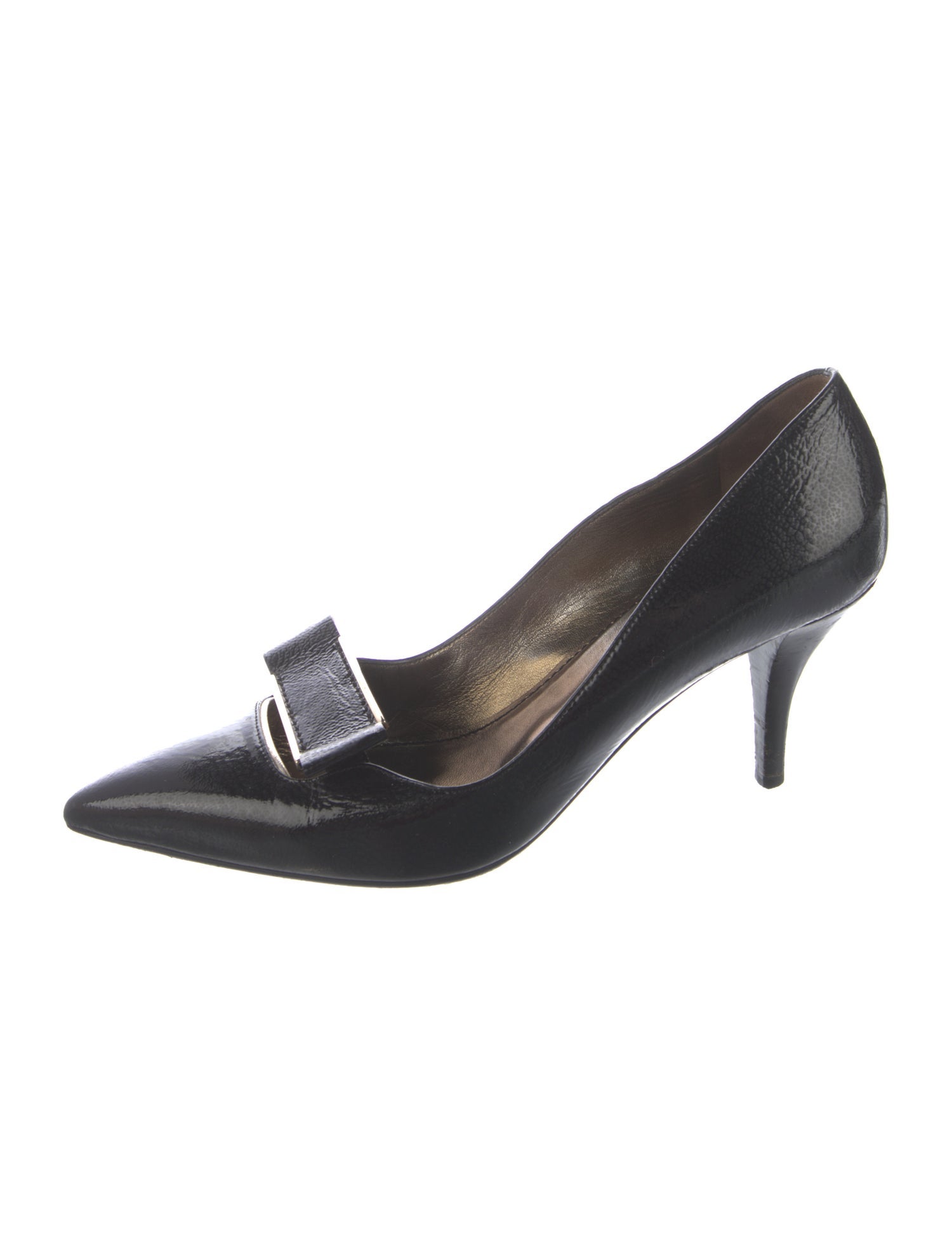 Lanvin Patent Leather Bow Accents Pumps
