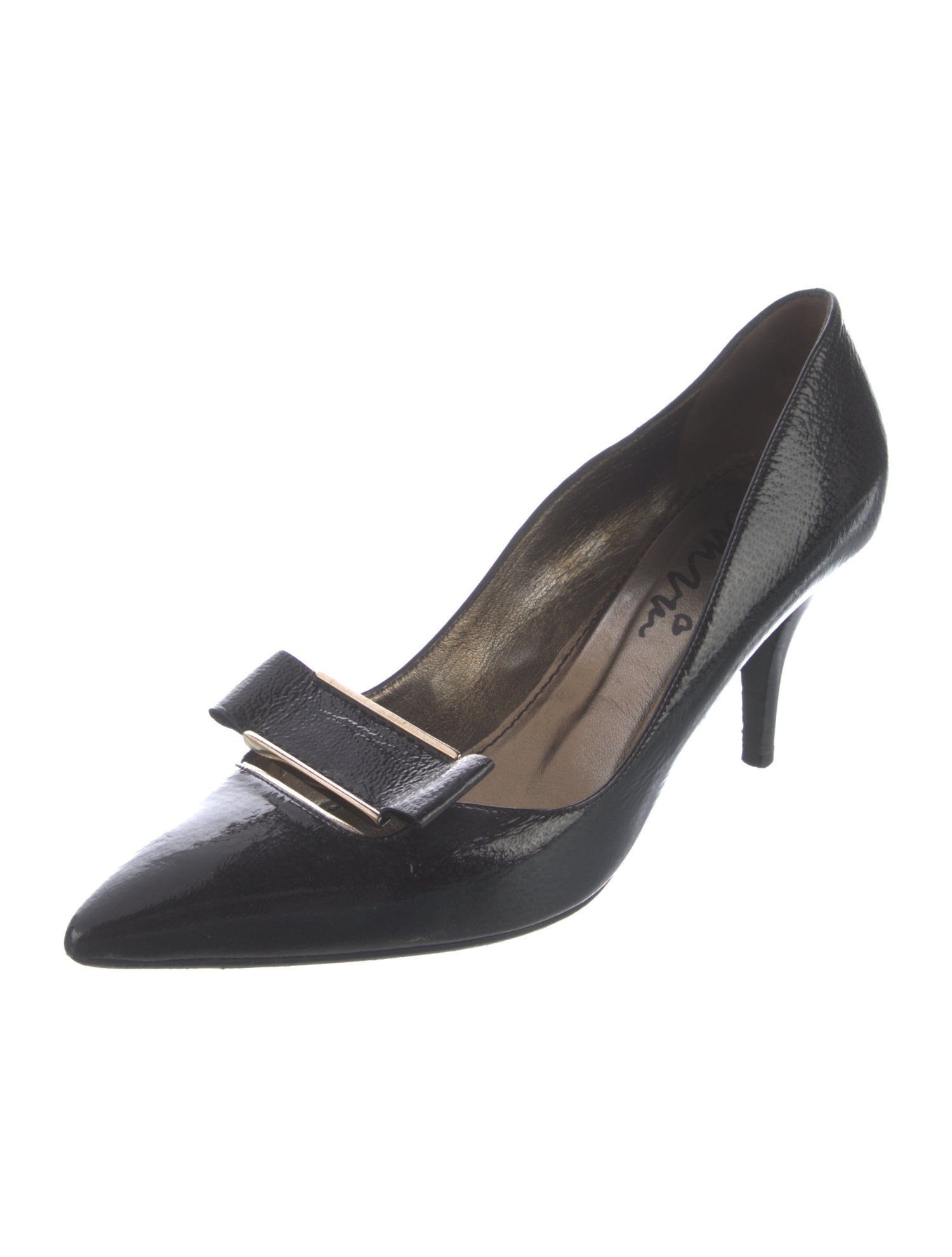 Lanvin Patent Leather Bow Accents Pumps