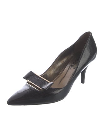 Lanvin Patent Leather Bow Accents Pumps