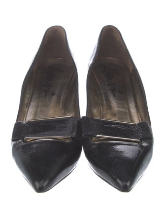 Lanvin Patent Leather Bow Accents Pumps