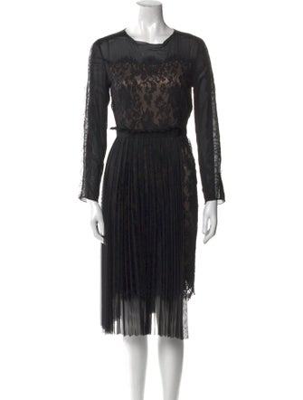 Lanvin Lace Pattern Midi Length Dress