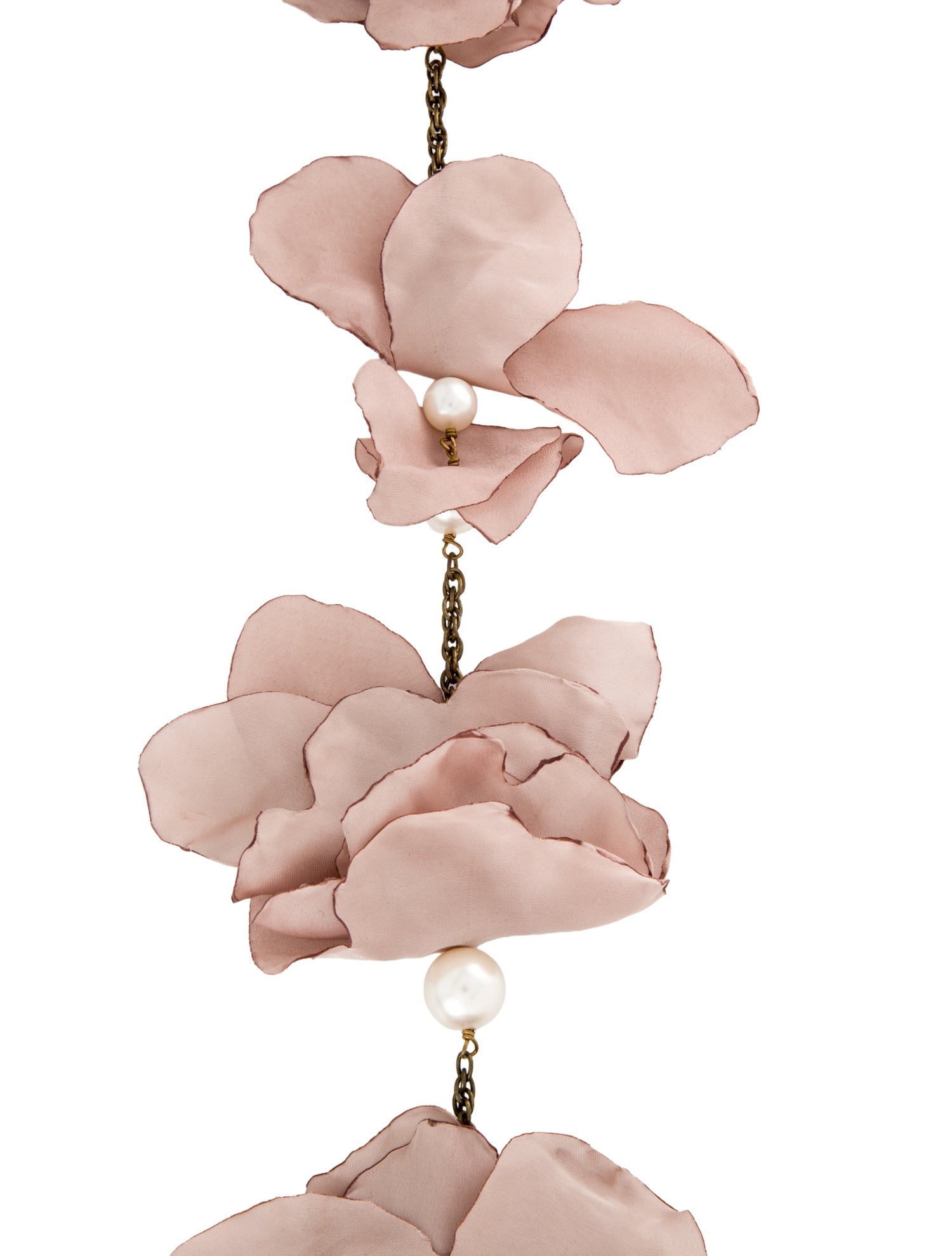 Lanvin Faux Pearl & Silk Chain Necklace