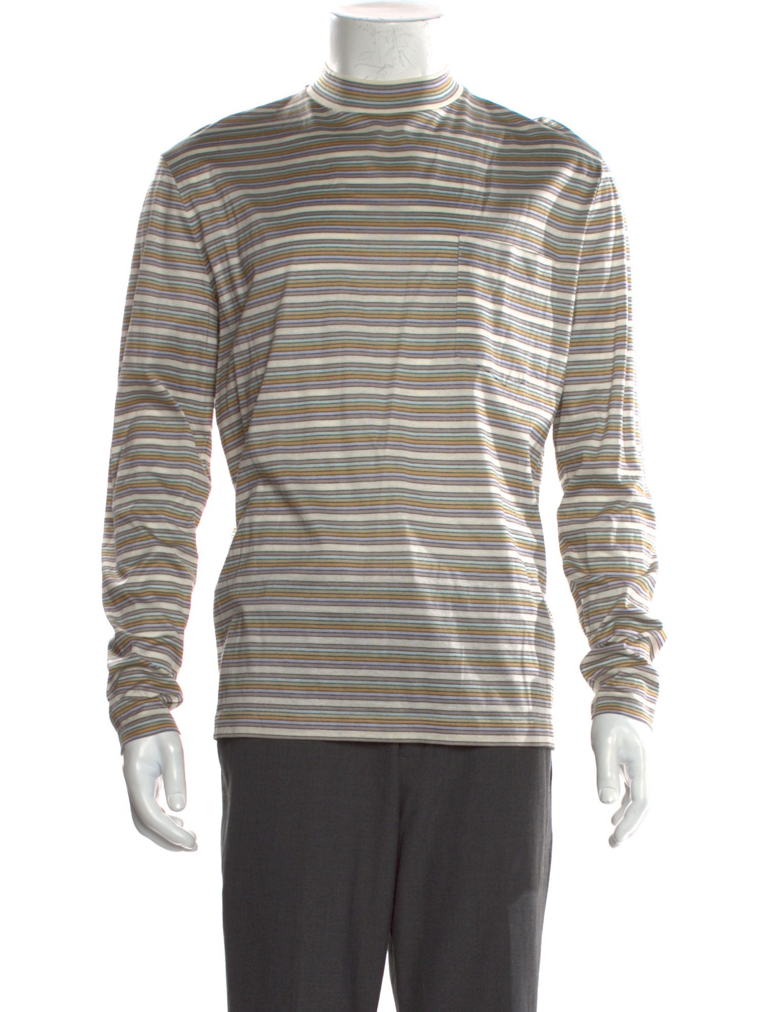 Lanvin Striped Turtleneck Henley