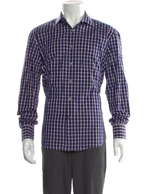 Lanvin Plaid Print Long Sleeve Shirt