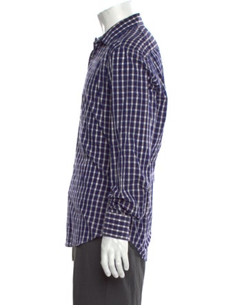 Lanvin Plaid Print Long Sleeve Shirt