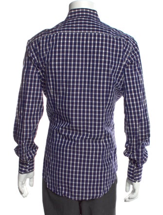 Lanvin Plaid Print Long Sleeve Shirt