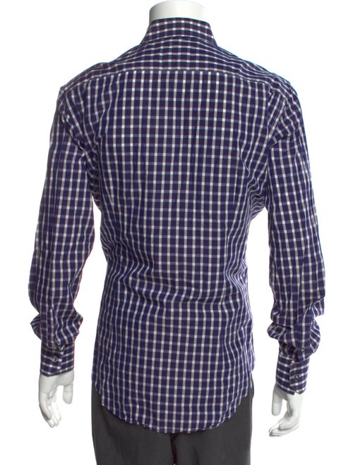 Lanvin Plaid Print Long Sleeve Shirt