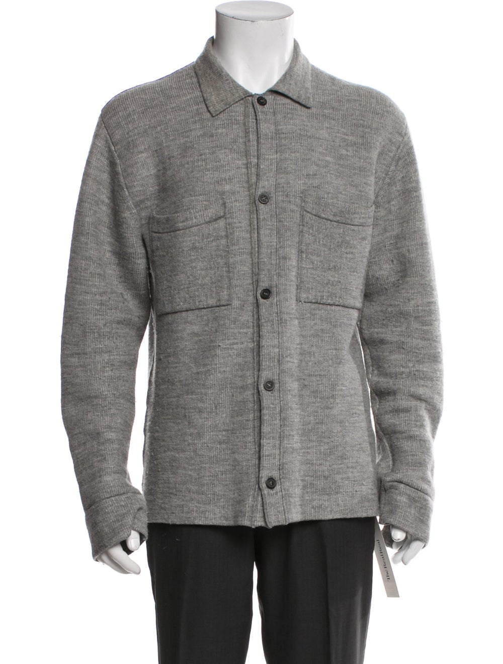 Lanvin Virgin Wool Jacket Grey Patch Pockets - image 1