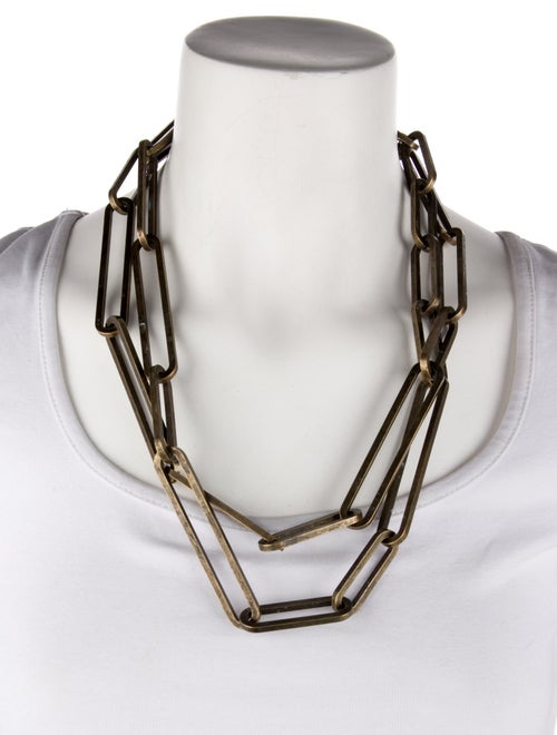 Lanvin Box Chain Long Link Necklace