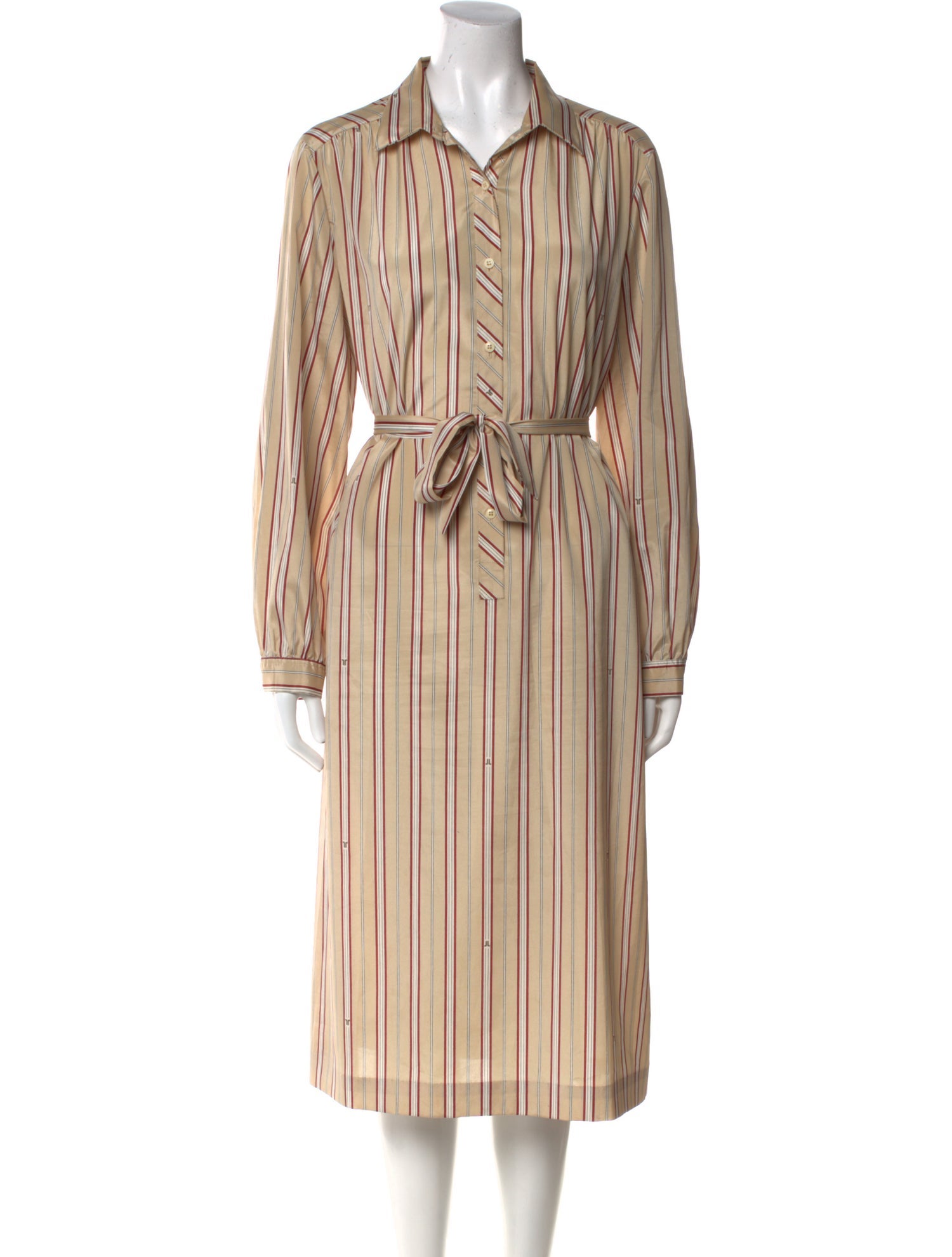 Lanvin Striped Midi Length Dress