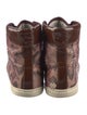 Lanvin Leather Animal Print Lace-Up Boots