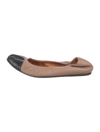 Lanvin Leather Colorblock Pattern Ballet Flats