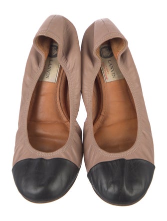 Lanvin Leather Colorblock Pattern Ballet Flats