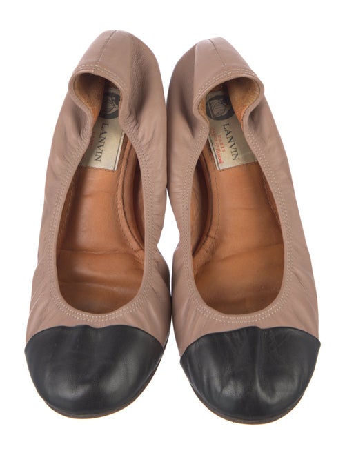 Lanvin Leather Colorblock Pattern Ballet Flats
