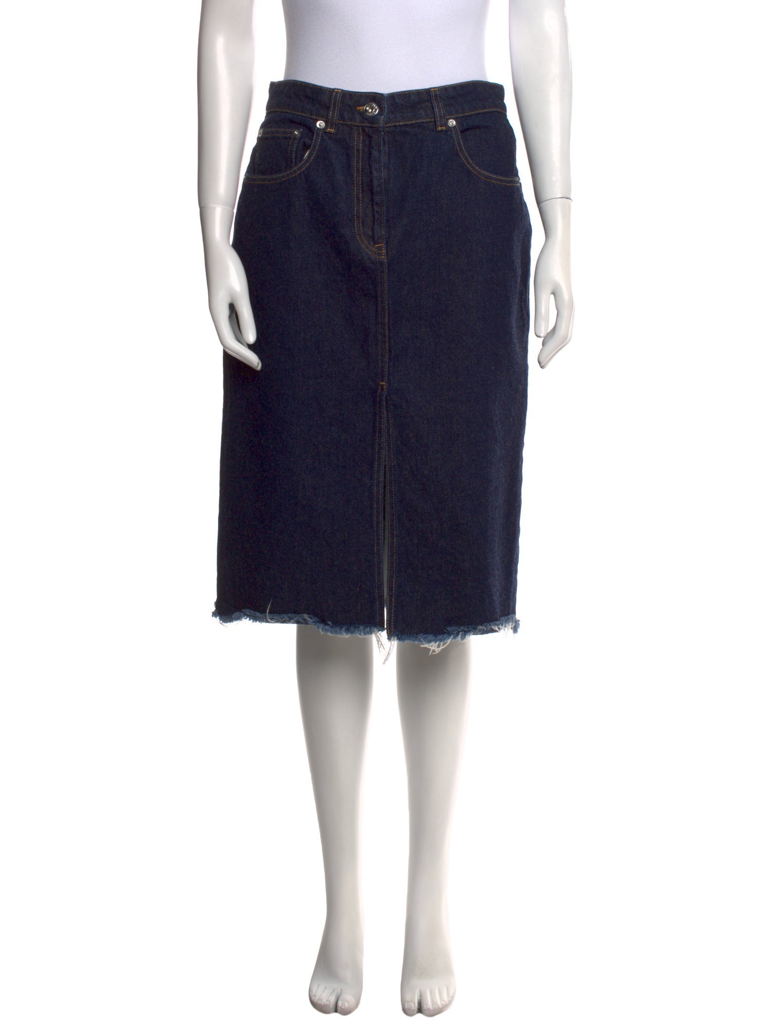 Lanvin Distressed Accents Knee-Length Skirt