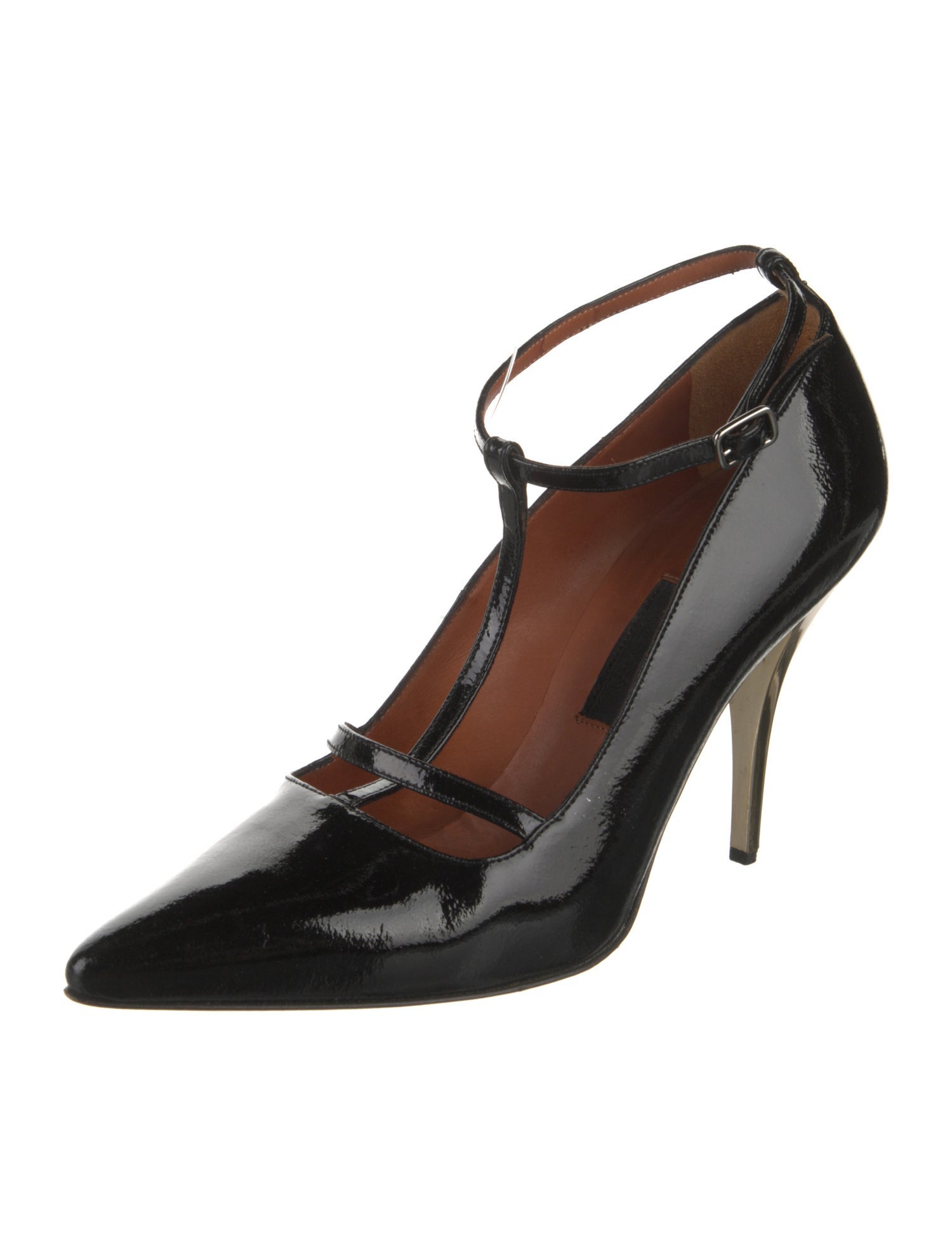 Lanvin Patent Leather T-Strap Pumps