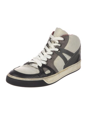 Lanvin Leather Colorblock Pattern Sneakers